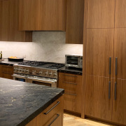 WALNUT KITCHEN WITH BLACK STONE TOP