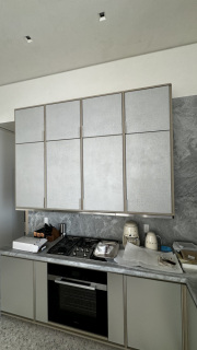 GRAY KITCHEN WITH GRAY STONE