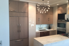GRAY OAK KITCHEN WITH CARRARA MARBLE