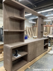 WALNUT VENEERED RUSTIC MEDIA CABINET