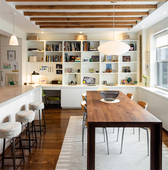 Bookcase with home office desk - made in Brooklyn NYC